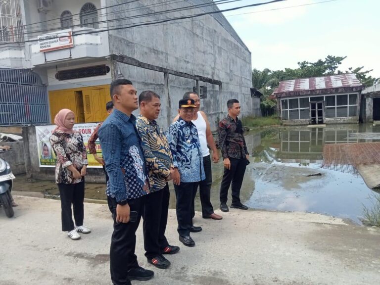 Bupati Rohil Bistamam Tinjau Pekerjaan Swakelola Perbaikan Jalan Utama Bagansiapiapi